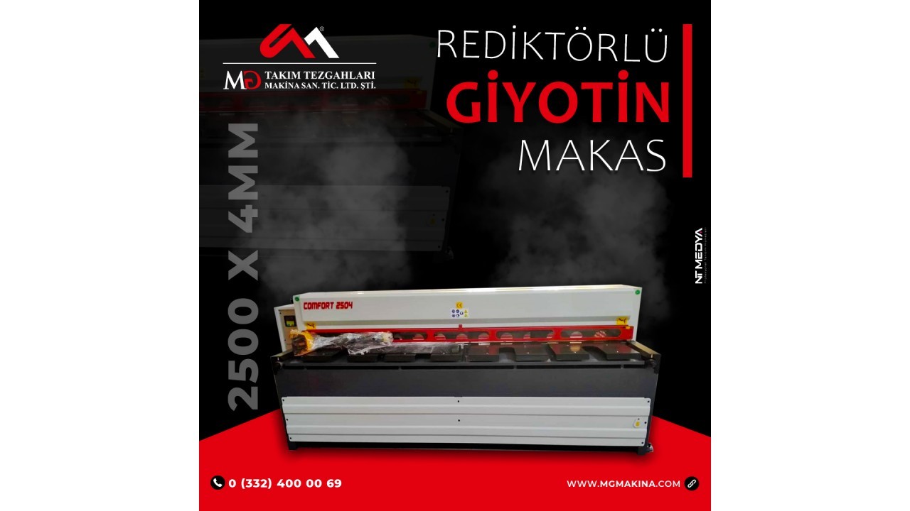 LRGM 2550 x 4mm Rediktörlü Giyotin Makas LİNDA MACHİNE - Guillotine Machines
