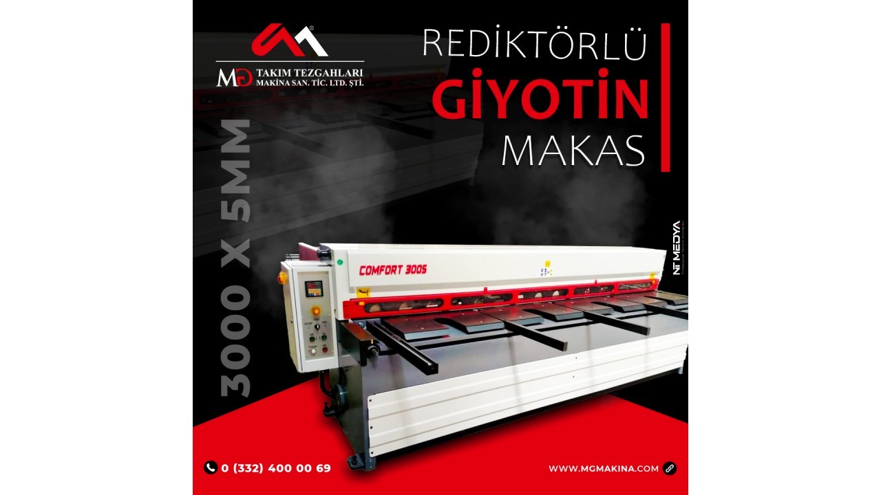 LRGM 3050 x 5mm Rediktörlü Giyotin Makas LİNDA MACHİNE - Guillotine Machines